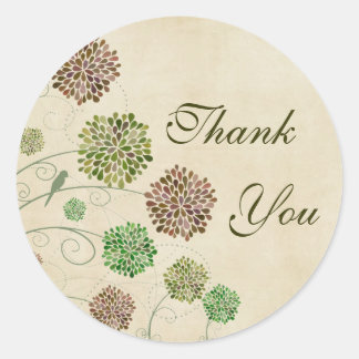 Sticker rond Merci de mariage Dahlia Garden