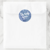 Sticker Rond Merci de Mariage d'aquarelle bleu (Sac)