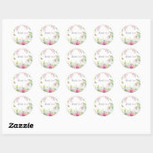 Sticker Rond Merci de Mariage d'aquarelle Lilies (Feuille)