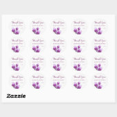Sticker Rond Merci de Mariage d'aquarelle violet Calla Lillies (Feuille)