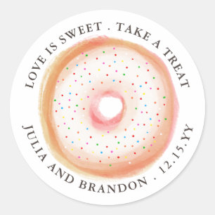 Sticker Rond Merci de Mariage de  à pâte arc-en-ciel peint