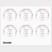 Sticker Rond Merci de Mariage de Charme (Feuille)