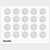 Sticker Rond Merci de Mariage de dentelle blanc et Paisley (Feuille)