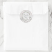 Sticker Rond Merci de Mariage de dentelle blanc et Paisley (Sac)