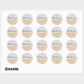 Sticker Rond Merci de mariage de Starfish et Shells Beach (Feuille)