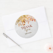 Sticker Rond Merci de mariage du jardin d'automne (Enveloppe)