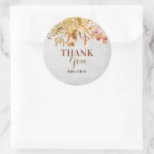 Sticker Rond Merci de mariage du jardin d'automne (Sac)