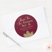 Sticker Rond Merci de Mariage en feuille d'érable d'automne en  (Enveloppe)