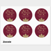 Sticker Rond Merci de Mariage en feuille d'érable d'automne en  (Feuille)