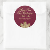 Sticker Rond Merci de Mariage en feuille d'érable d'automne en  (Sac)