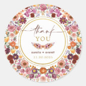 Sticker Rond Merci de Mariage Fleur sauvage Vibrant Meadow (Devant)