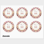 Sticker Rond Merci de Mariage Fleur sauvage Vibrant Meadow (Feuille)