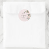 Sticker Rond Merci de Mariage floral clair (Sac)