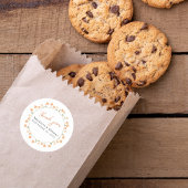 Sticker Rond Merci de Mariage Floral Pêcher sur mesure