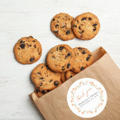 Sticker Rond Merci de Mariage Floral Pêcher sur mesure