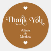 Sticker Rond Merci de mariage moderne et élégant (Devant)