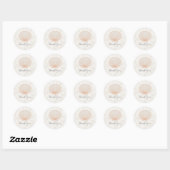 Sticker Rond Merci de Mariage Orange Rustique Seashell (Feuille)