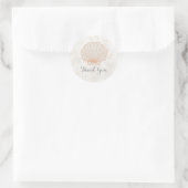 Sticker Rond Merci de Mariage Orange Rustique Seashell (Sac)