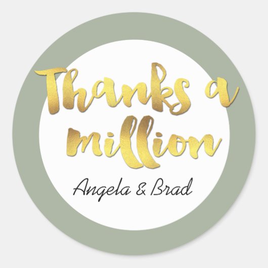 Sticker Rond Merci de mariage personnalisé (Devant)