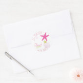 Sticker Rond Merci de mariage rose Starfish Beach (Enveloppe)