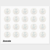Sticker Rond Merci de Mariage Royal Blue Rustic (Feuille)