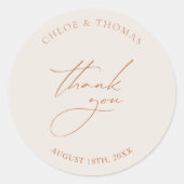 Sticker Rond Merci de mariage simple et élégant Favoriser (Devant)