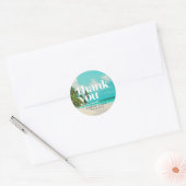 Sticker Rond Merci de mariage tropical de plage Favoriser les a (Enveloppe)