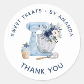 Sticker Rond Merci de mélange bleu (Devant)