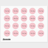 Sticker Rond Merci de Motif de luxe rose Tufted Diamond (Feuille)
