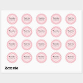 Sticker Rond Merci de Motif de luxe rose Tufted Diamond (Feuille)