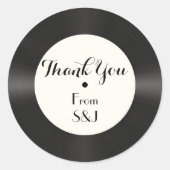 Sticker Rond Merci de musique Retro Faux Vinyl (Devant)