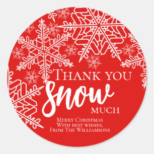 Sticker Rond Merci de Noël Snow