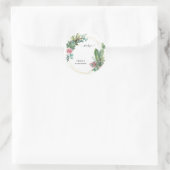 Sticker Rond Merci de nom personnalisé Tropical Cactus (Sac)