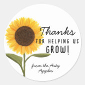 Sticker Rond Merci de nous aider à grandir ! Professeur de tour (Devant)