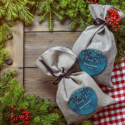 Sticker Rond Merci de nuit d'hiver