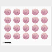 Sticker Rond Merci de Parties scintillant brillant rose Glam (Feuille)