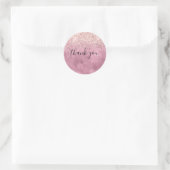 Sticker Rond Merci de Parties scintillant brillant rose Glam (Sac)