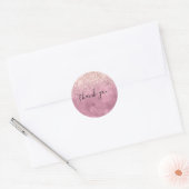 Sticker Rond Merci de Parties scintillant brillant rose Glam (Enveloppe)