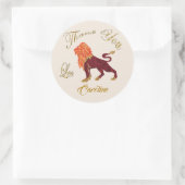 Sticker Rond Merci de Parties scintillant en or Leo (Sac)