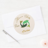 Sticker Rond Merci de Parties scintillant en or Pisces (Enveloppe)