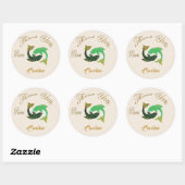 Sticker Rond Merci de Parties scintillant en or Pisces (Feuille)