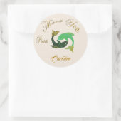 Sticker Rond Merci de Parties scintillant en or Pisces (Sac)