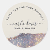 Sticker Rond Merci de Parties scintillant Iridescente Purple Go (Devant)