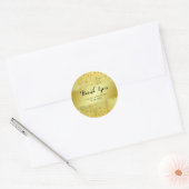 Sticker Rond Merci de Parties scintillant Mariage Gold Faux Foi (Enveloppe)