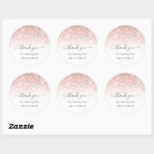 Sticker Rond Merci de Parties scintillant rose (Feuille)