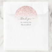 Sticker Rond Merci de Parties scintillant rose (Sac)