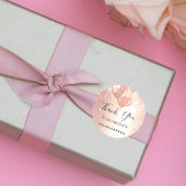 Sticker Rond Merci de parties scintillant rose de Quinceanera