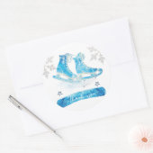 Sticker Rond Merci de patinage sur glace (Enveloppe)