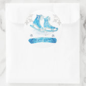 Sticker Rond Merci de patinage sur glace (Sac)