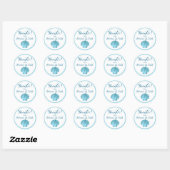 Sticker Rond Merci de plage de Scallop Seashell | bleu menthe (Feuille)